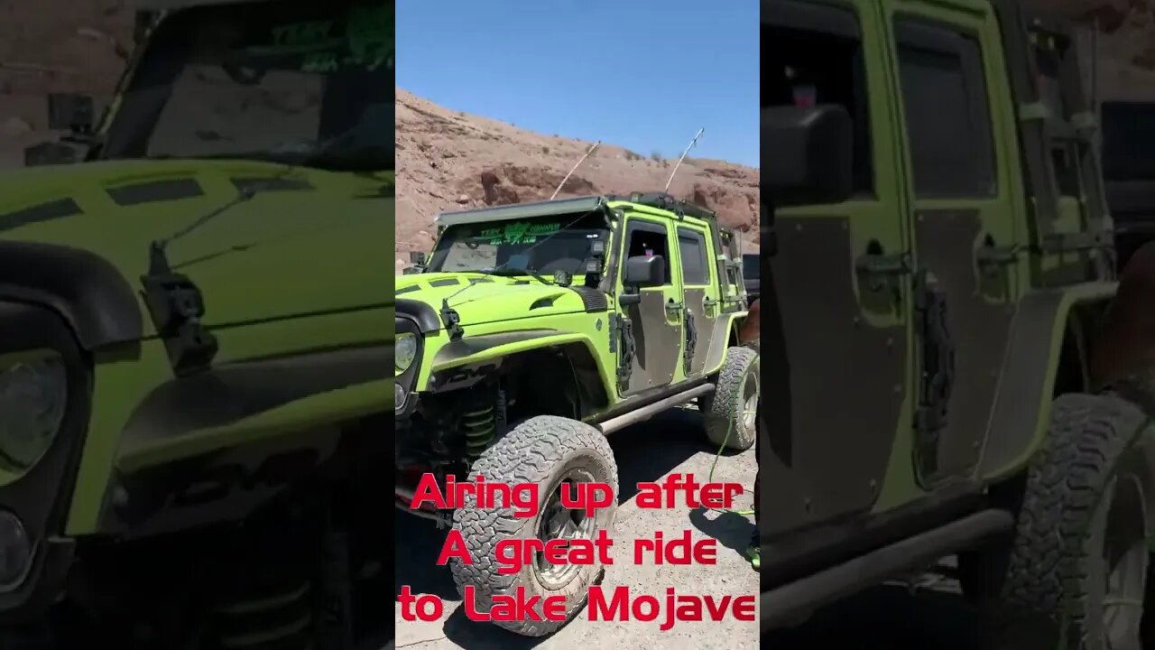 Airing up after a great ride to Lake Mojave #shorts #defiantjeep