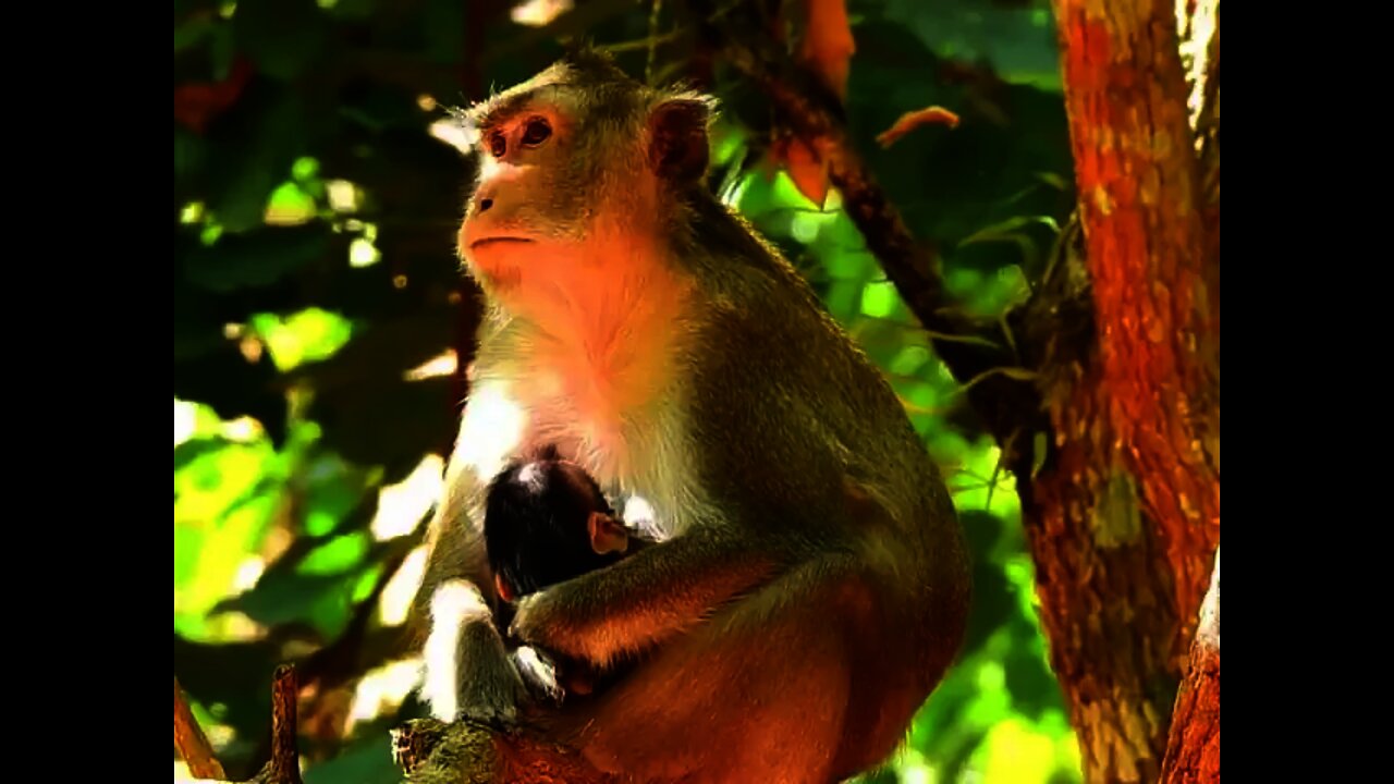 Good Mom Anna Helps Cares Her Baby Get Milk on the Trees