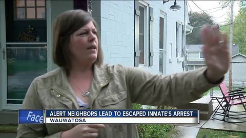 Escaped inmate arrested thanks to alert neighbors