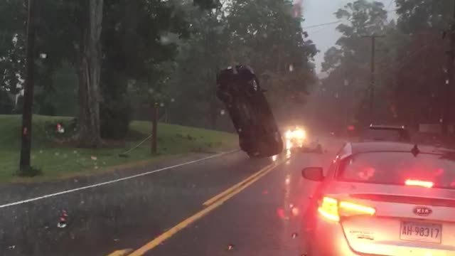 Car In Weird Position Confused Drivers On Connecticut Road