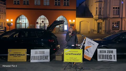 Greifswald - Jeanette Bahr mit einigen Worten und Ergänzungen von Uwe 02 10-2023