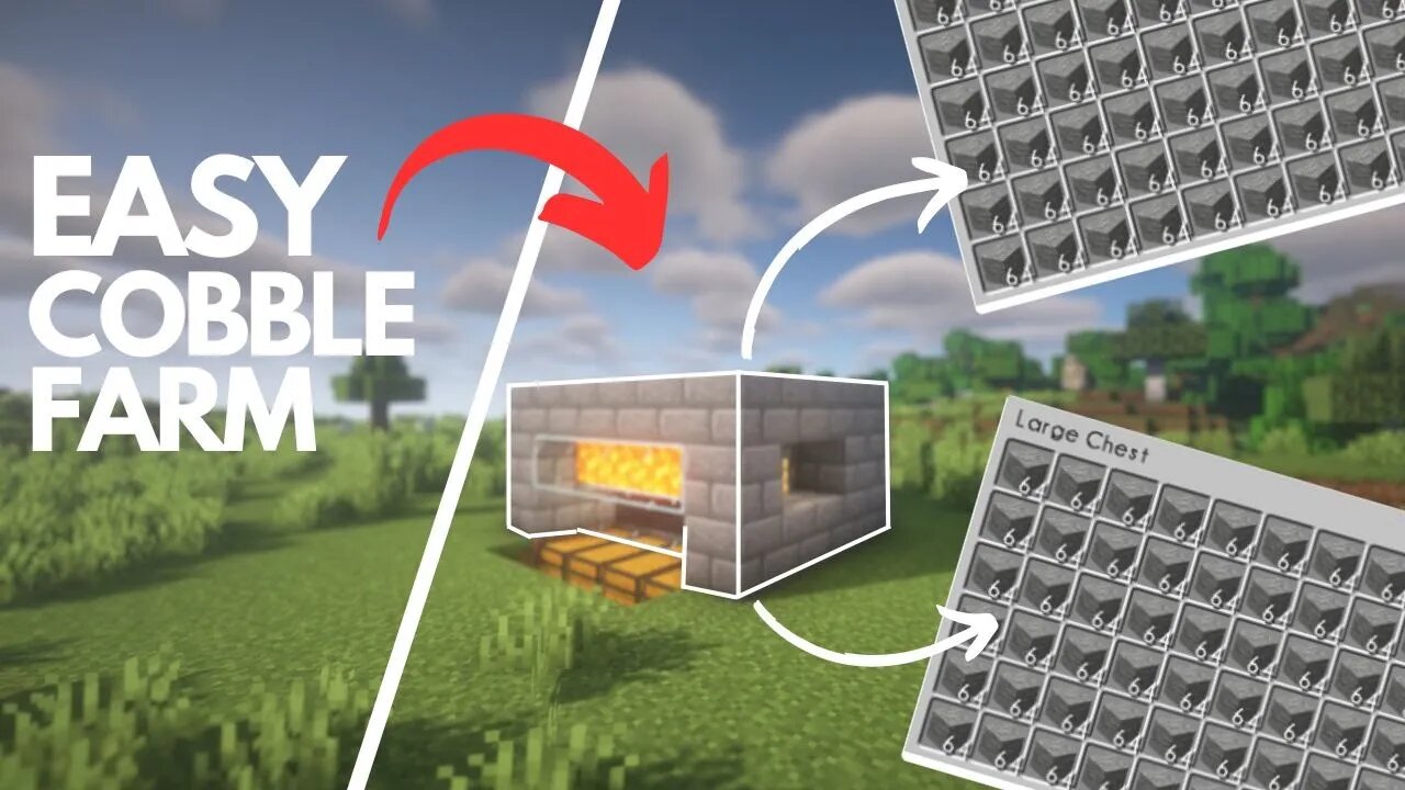 SIMPLE 1.19. AUTOMATIC COBBLESTONE FARM TUTORIAL in Minecraft Bedrock