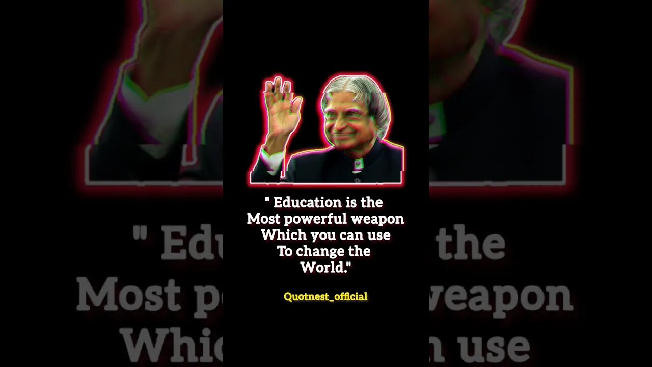 Education is most powerful weapon | Apj Abdul Kalam Quotes #lifechanging #quotnest #shorts #quotes