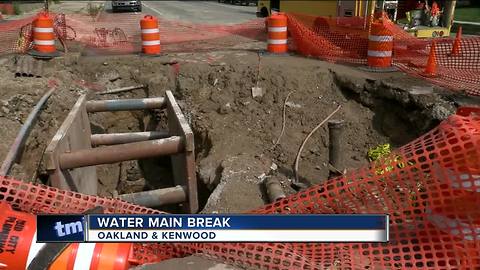 Water recedes, cleanup continues after east side water main break