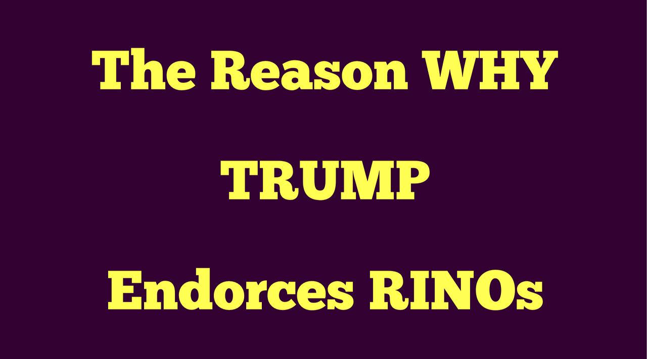 WHY Trump Endorses RINOs