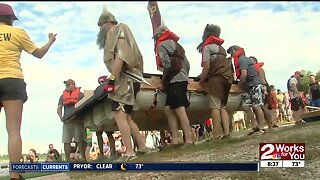 Tulsa's Great Raft Race down the Arkansas River