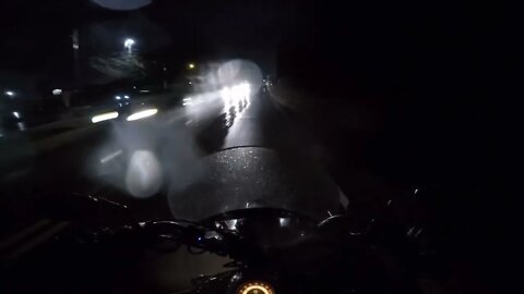 Riding in the Rain Can't See a Thing!