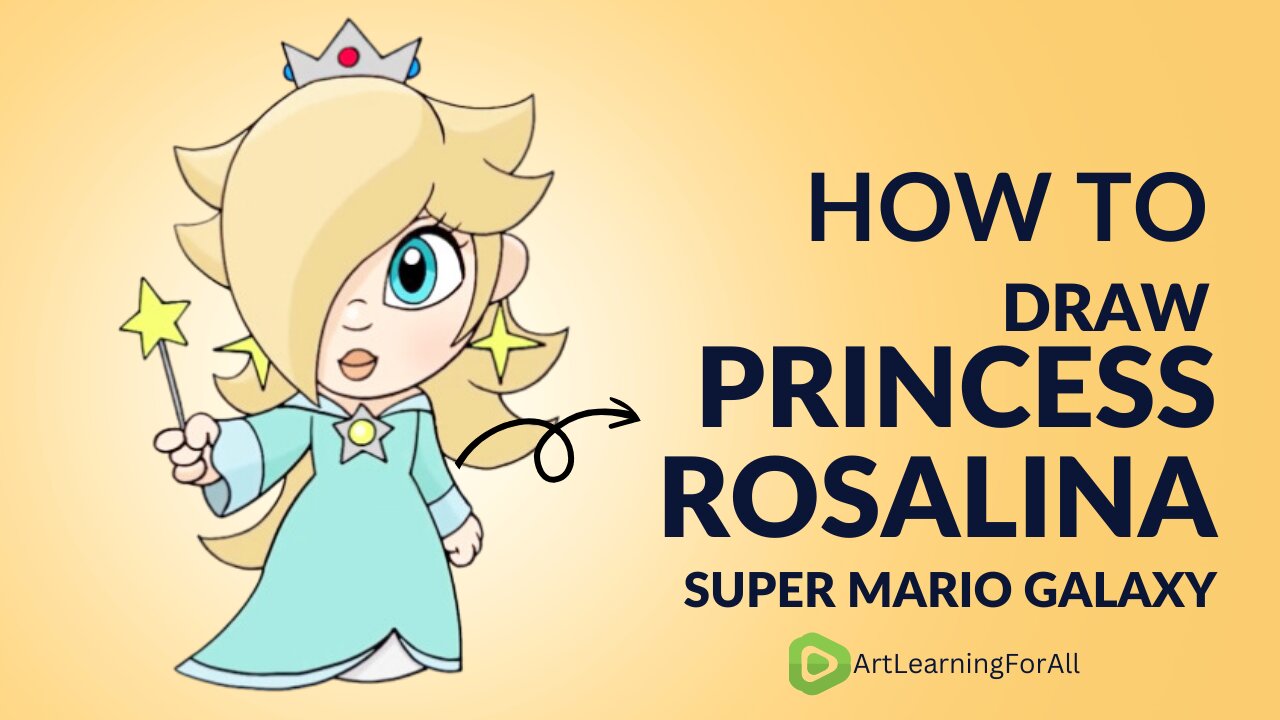 🌟 Master the Galaxy's Grace: Drawing Princess Rosalina! ✨