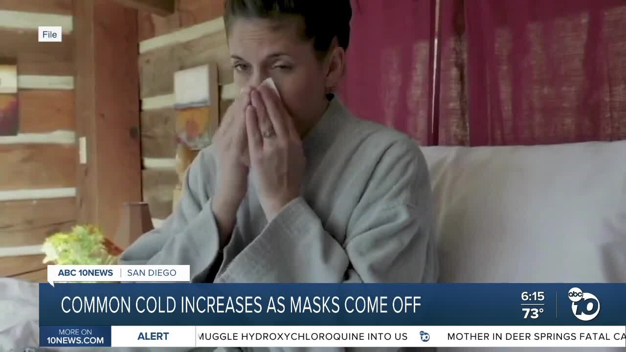 Common cold increases as masks come off