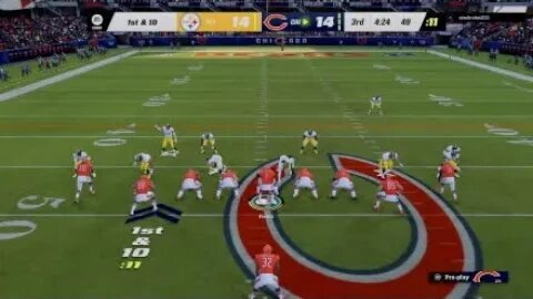 Pittsburgh Steelers vs. Chicago Bears Velus jones jr returns for 100 yards 8 sec left