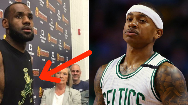 LeBron James TROLLS Isaiah Thomas and Celtics with Leprechaun Shirt at Practice