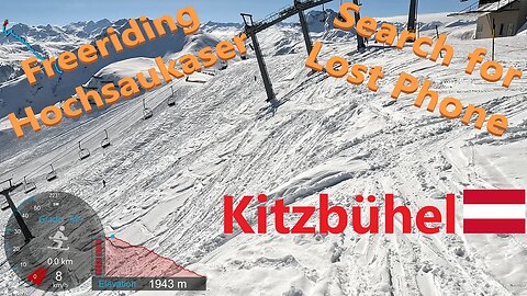 [4K] Skiing Kitzbühel KitzSki, Freeriding Hochsaukaser Search for Lost Phone, Austria, GoPro HERO11