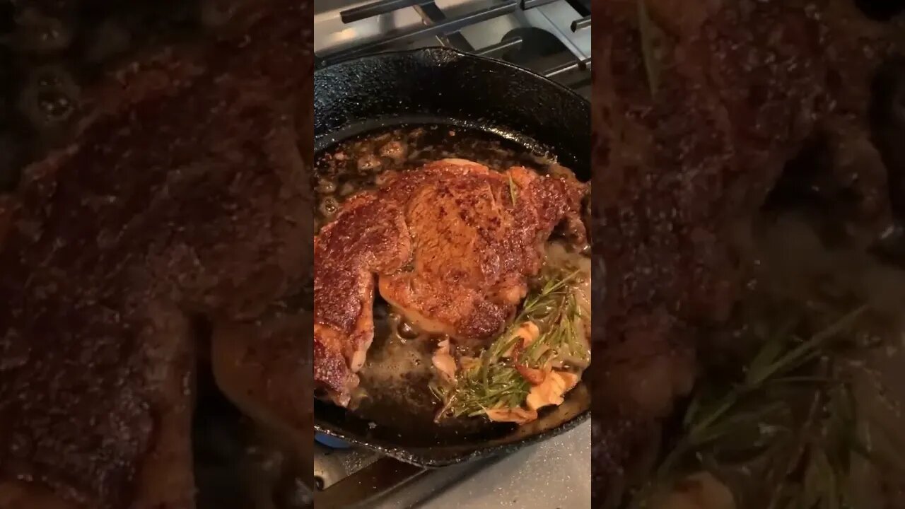 How Steak Should be Cooked: Cast-Iron Seared Ribeye #Shorts #Carnivore #Steak