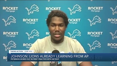 Kerryon Johnson giddy about new Lions teammate Adrian Peterson