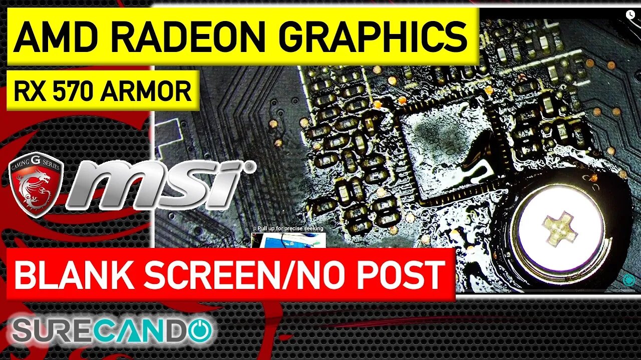 MSI AMD Radeon RX 570 ARMOR 4G OC No POST. Blank screen.