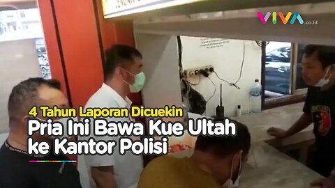 Pria Bawa Kue Ultah ke Polrestabes Medan, Rayakan 4 Tahun Laporan yang Dicuekin