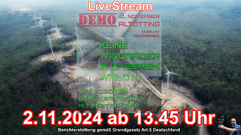 Live Stream on 2.11.2024 from Altötting Reporting according to Basic Law Art.5 Germany