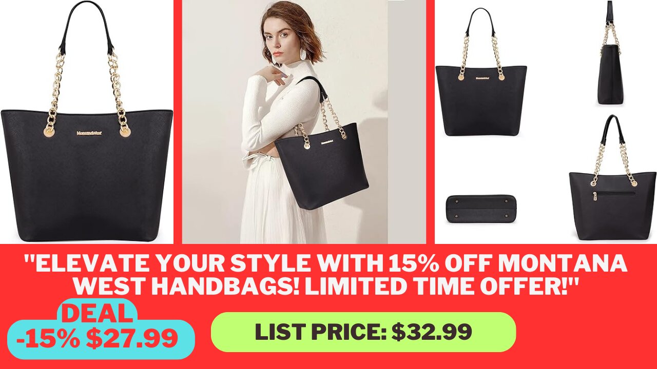 "15% Off Fall Sale: Montana West Vegan Leather Tote Bag - Stylish & Sustainable Handbag"