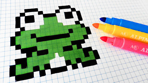 how to Draw Kawaii Frog 2- Hello Pixel Art by Garbi KW