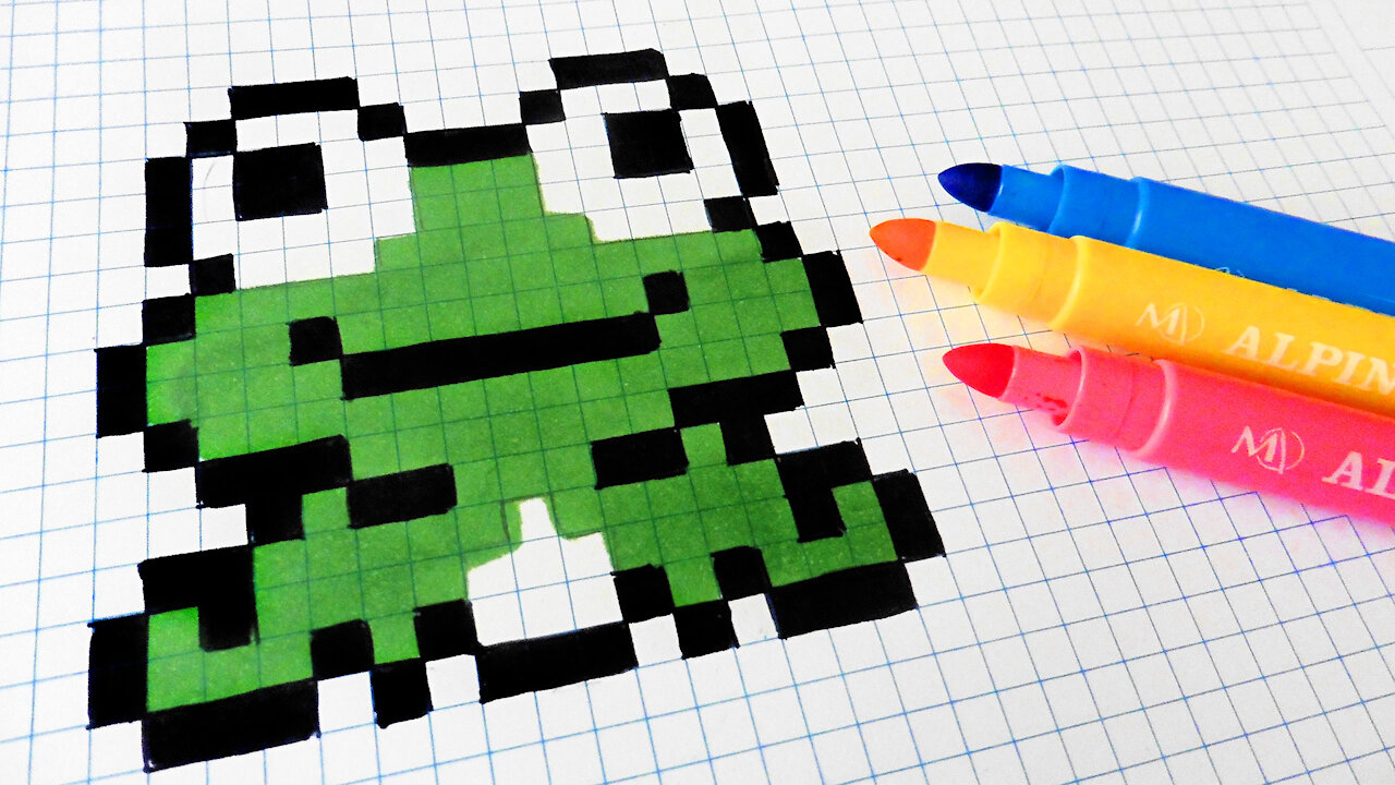 how to Draw Kawaii Frog 2- Hello Pixel Art by Garbi KW