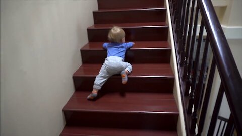 How to Make your Baby to safely go Down Stairs