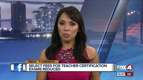 Teacher certification exam fee reduced