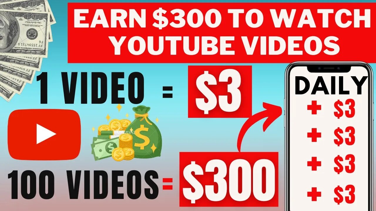 Earn $3.00 Just by Watching Video (Make Money Online For Free)