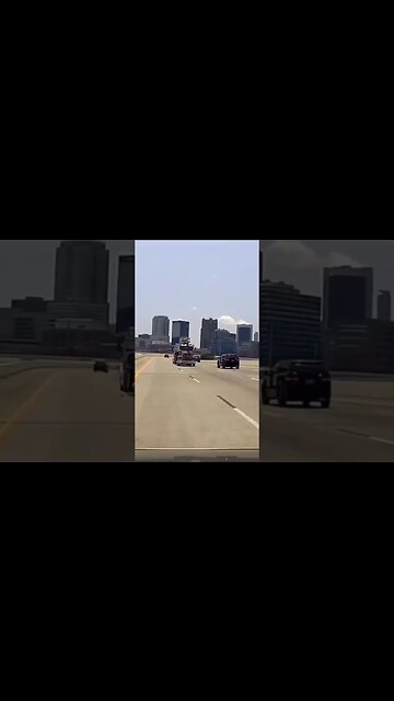 Dash-cam video shows Semi truck towing another truck In Birmingham Alabama.