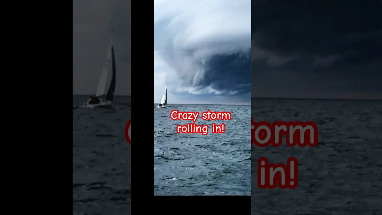 Look at this crazy storm trying to eat a sailboat! 😮⛵️#storm #sailing #shorts