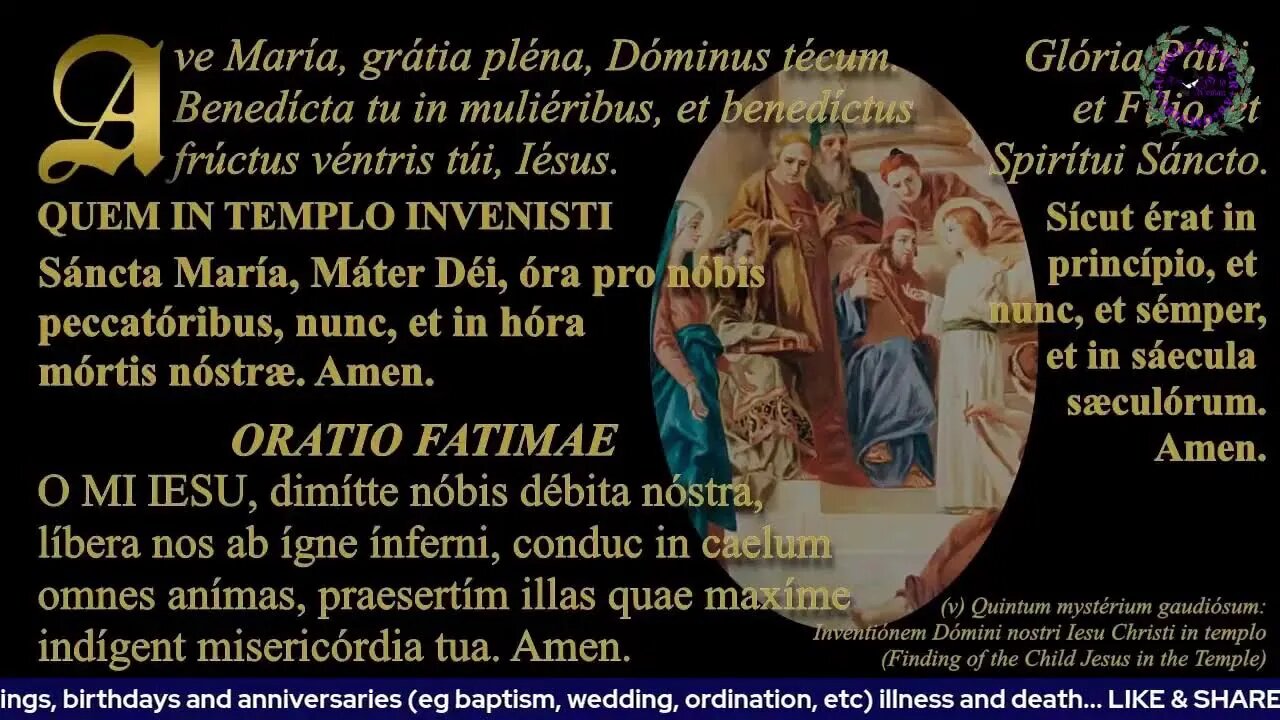 Latin Rosary; Joyful Mysteries