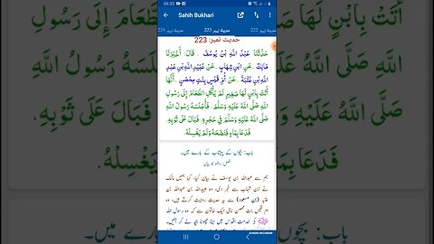 Hadees SHARIF Sahi bukhari SHARIF hadees number #222 #223 in arbic urdu and English language