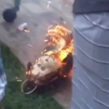 Epic Piñata Fail Ends with Backyard Fire