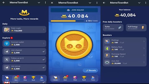 MemeTownBot | Play Games And Recieve Various MEMECOIN Airdrops | New Telegram Crypto Mining Bot