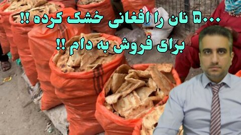 ۵۰۰۰ نان را افغانی خشک کرده !! برای فروش به دام !!