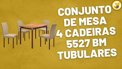 Conjunto de Mesa de Jantar com 4 Cadeiras 5527 BM Tubulares