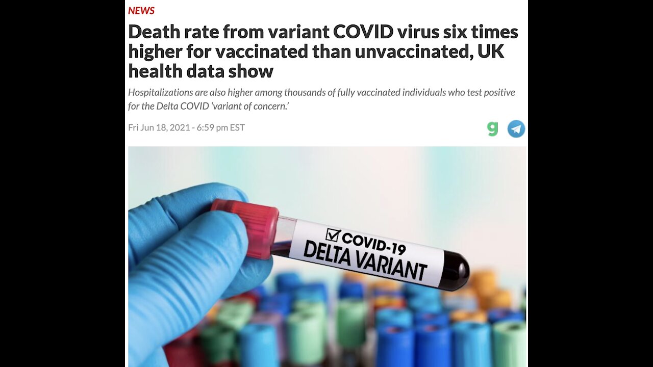 Death rate from variant COVID virus 6X higher for vaccinated than unvaccinated, UK health data show