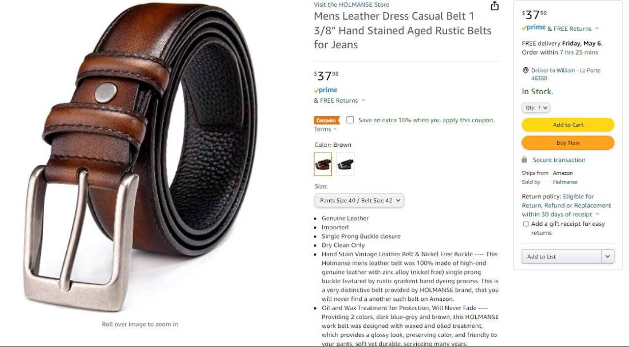 Holmanse Leather Belt Review.