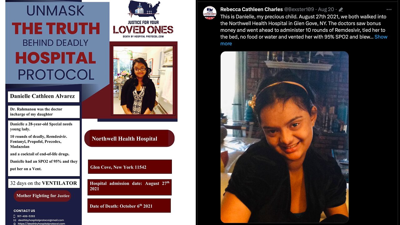 Rebecca Charles (mother of Danielle) Twitter Space 7pm EST Aug 18 2023 / Remdesivir / CV19 Protocols