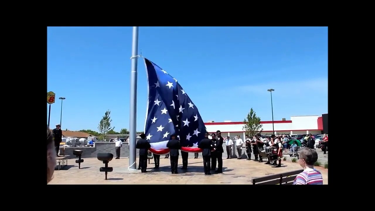 The Raising of the Flag ~ Morris' 9/11 Memorial Park ~ 6-14-12