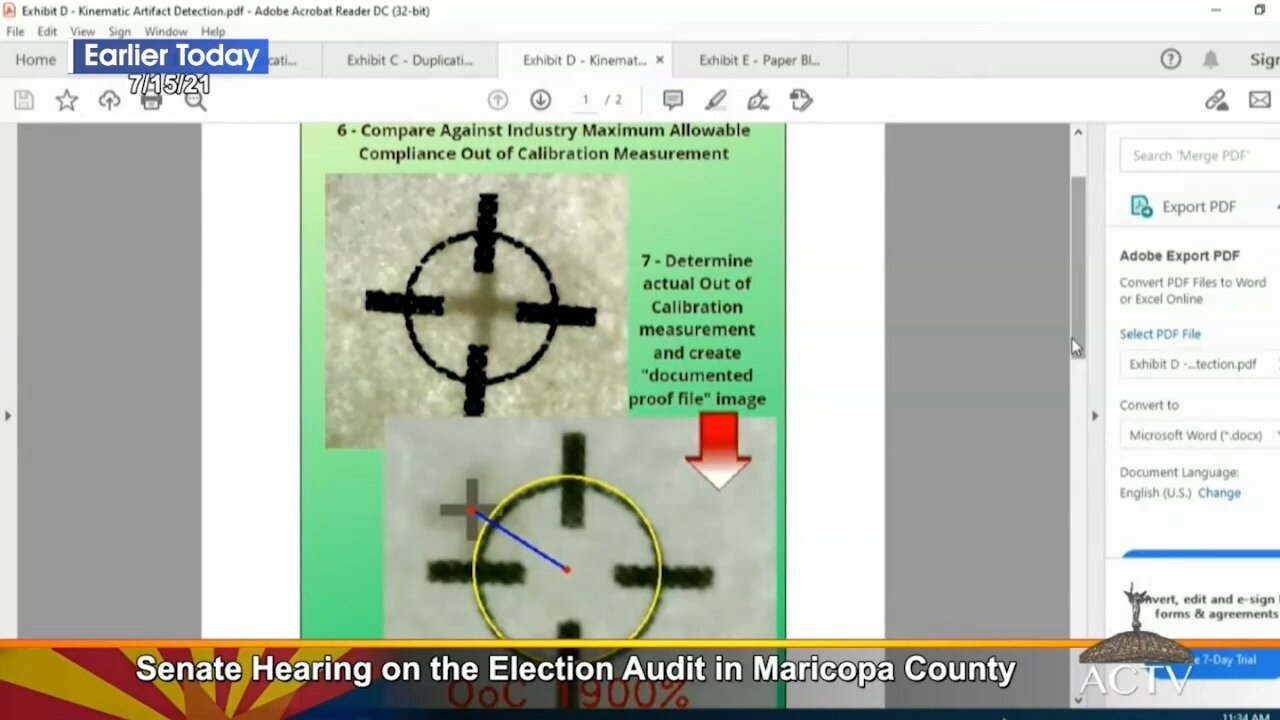 Reports of miscalibrated printers and bleed through in today's #ArizonaAudit Senate hearing.