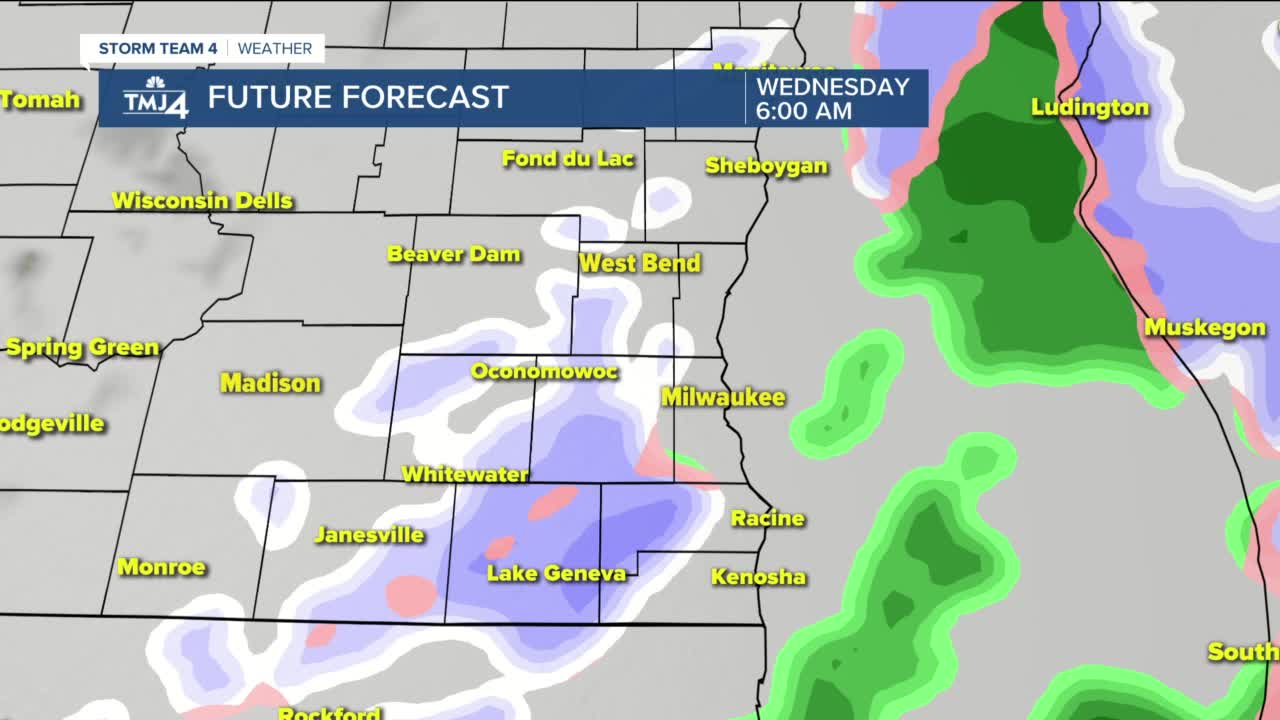 Snow moves in Tuesday evening