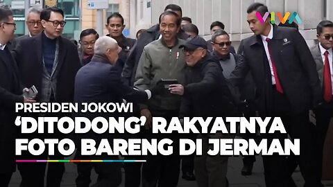 DETIK-DETIK Jokowi 'Ditodong' Rakyatnya Foto Bareng di Jerman