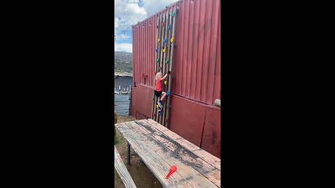 Rock wall girl