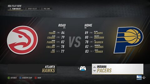 🏀NBA Live Season - Week 2 - Atlanta Hawks (Road) VS (Home) Indiana Pacers