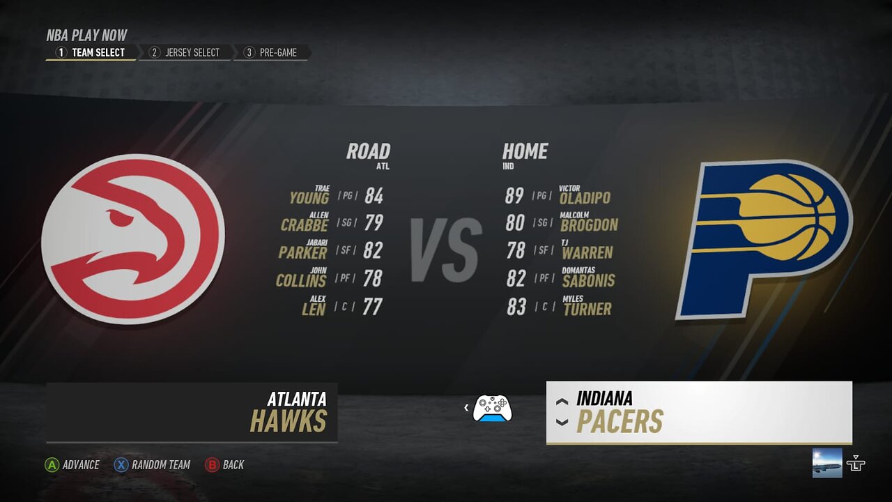 🏀NBA Live Season - Week 2 - Atlanta Hawks (Road) VS (Home) Indiana Pacers