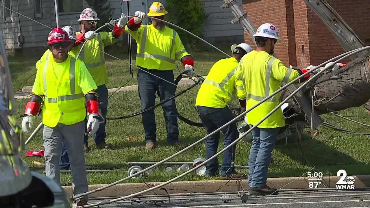 Crews replacing poles blocking Rt. 140 in Westminster