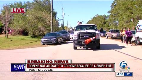 Brush fire burning near the Treasure Coast Mall