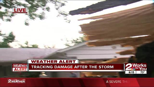 Tulsa Storm Damage: tree falls on car in east Tulsa