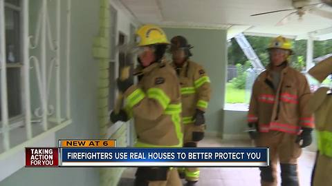 Firefighters get hands-on training in real homes