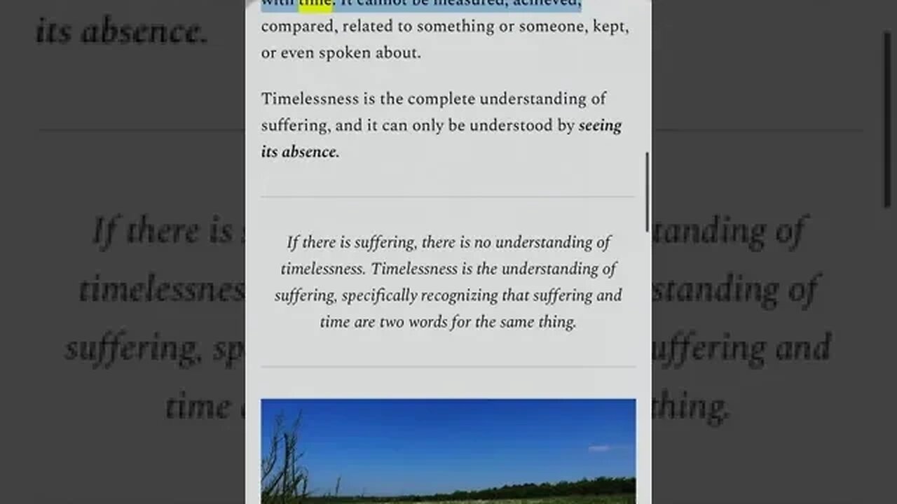 Timelessness - Is it real?
